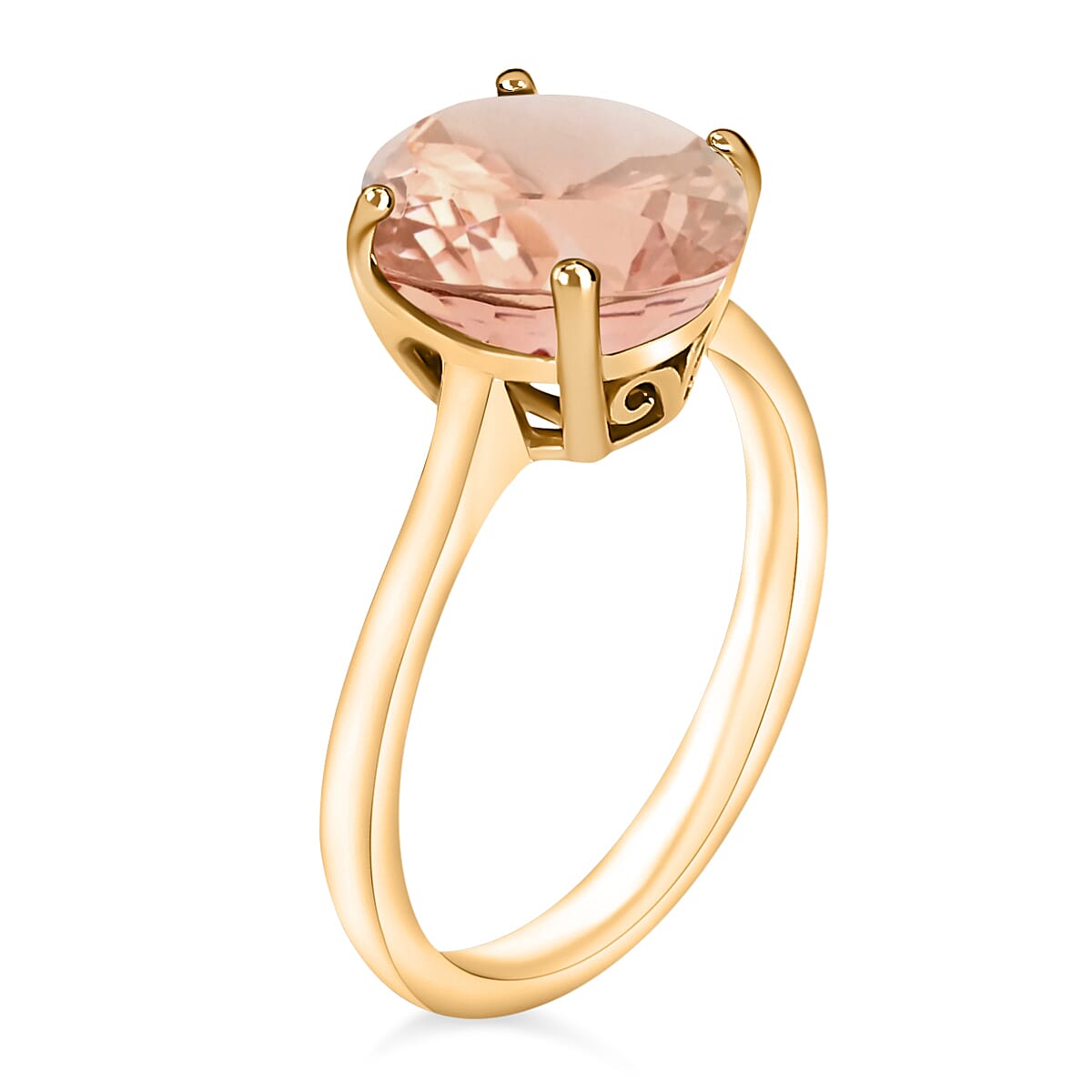 Morganite Solitaire Ring in Vermeil Yellow Gold Sterling Silver 2.40 Ct 7718385 2