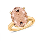 Morganite  Solitaire Ring in Vermeil YG Sterling Silver 4.40 ct  4.400  Ct.