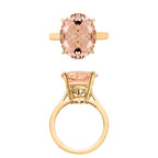 Morganite  Solitaire Ring in Vermeil YG Sterling Silver 4.40 ct  4.400  Ct.