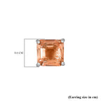Morganite Colour Quartz Stud Earrings in Platinum Overlay Sterling Silver 2.57 Ct