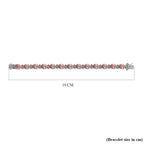 Morganite Colour Quartz & Lotus Garnet Bracelet (Size 7) in Platinum Overlay Sterling Silver 21.70 Ct, Silver Wt 16.00 GM