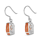 Morganite Triplet Quartz  Solitaire Lever Back Earrings in Sterling Silver 4.88 ct.