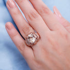 Morganite Colour Quartz Solitaire Ring 4.976 ct.