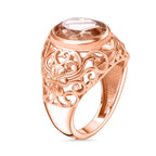 Morganite Colour Quartz Solitaire Ring 4.976 ct.