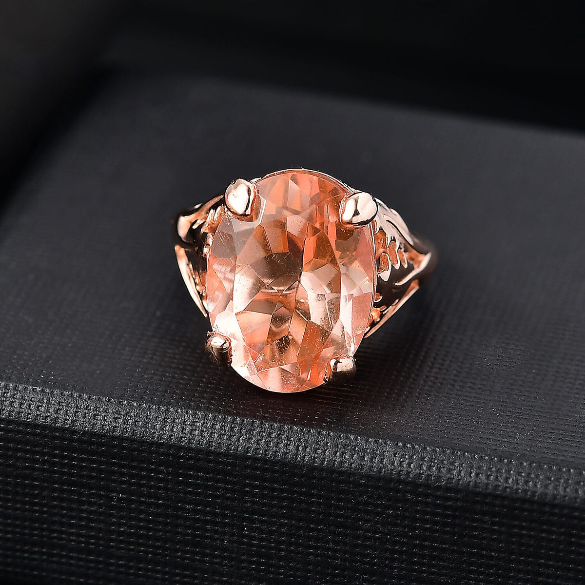 Morganite Triplet Quartz Solitaire Ring in Rose Gold Overlay 10.38 Ct. 7976698 1