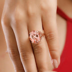 Morganite Triplet Quartz Solitaire Ring in Rose Gold Overlay 10.38 Ct.