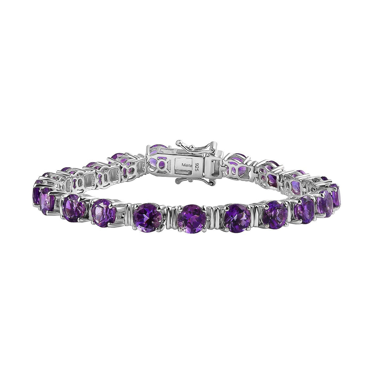 Moroccan Amethyst Tennis Bracelet (Size - 7) in Platinum Overlay Sterling Silver 7753834 0