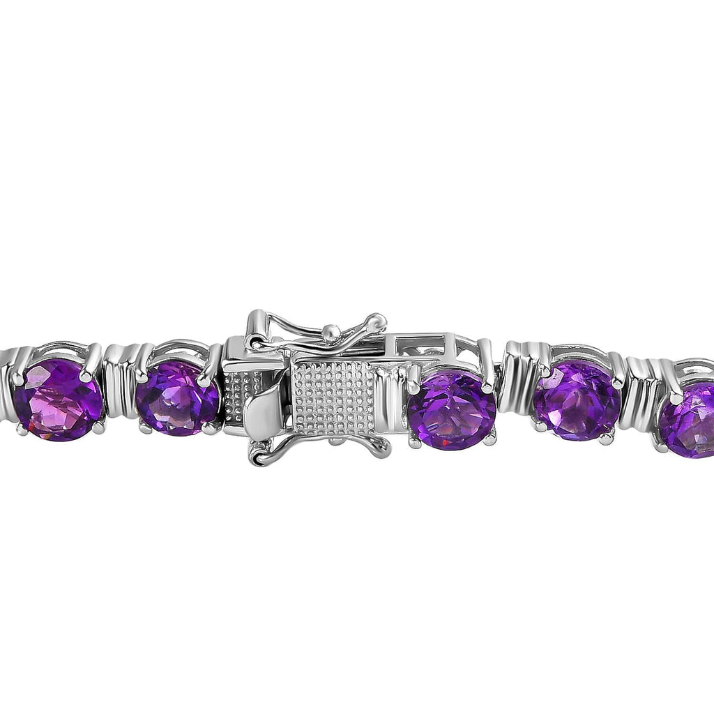 Moroccan Amethyst Tennis Bracelet (Size - 7.5) in Platinum Overlay Sterling Silver 19.10 Ct, Silver Wt. 15.60 GM