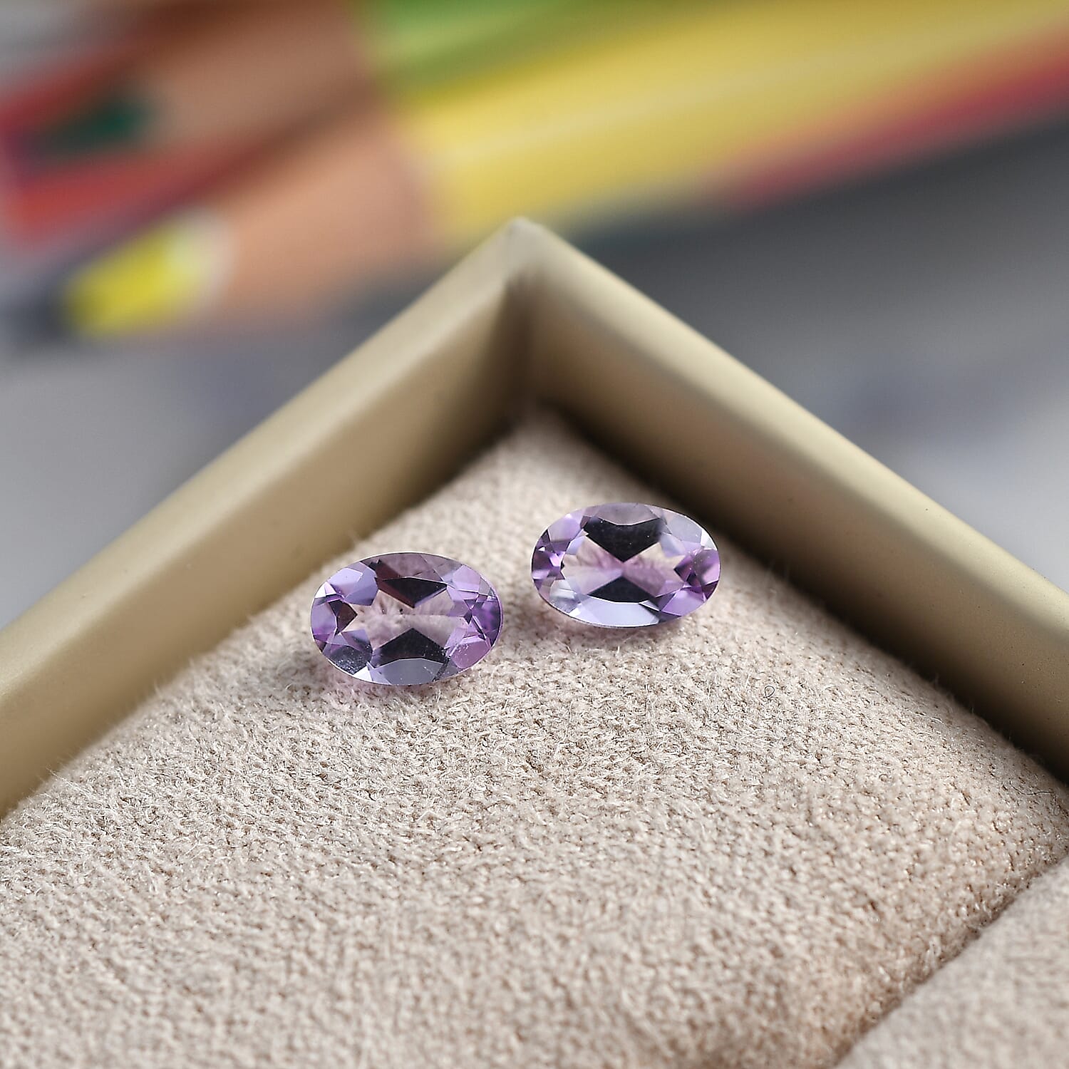 Set of 2 Moroccan Amethyst Loose Gemstones in Oval Shape (6x4mm) 7827399 2