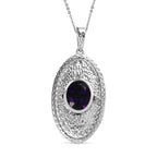 Moroccan Amethyst Pendant with Chain (Size 20) in Platinum Overlay Sterling Silver 1.80 Ct.