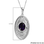 Moroccan Amethyst Pendant with Chain (Size 20) in Platinum Overlay Sterling Silver 1.80 Ct.