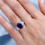 Moroccan Amethyst & Natural Zircon Ring in Platinum Overlay Sterling Silver 5.55 Ct