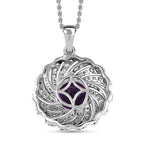Moroccan Amethyst & Natural Zircon Pendant with Chain (Size 20) in Platinum Overlay Sterling Silver 4.08 Ct, Silver Wt. 5.90 GM