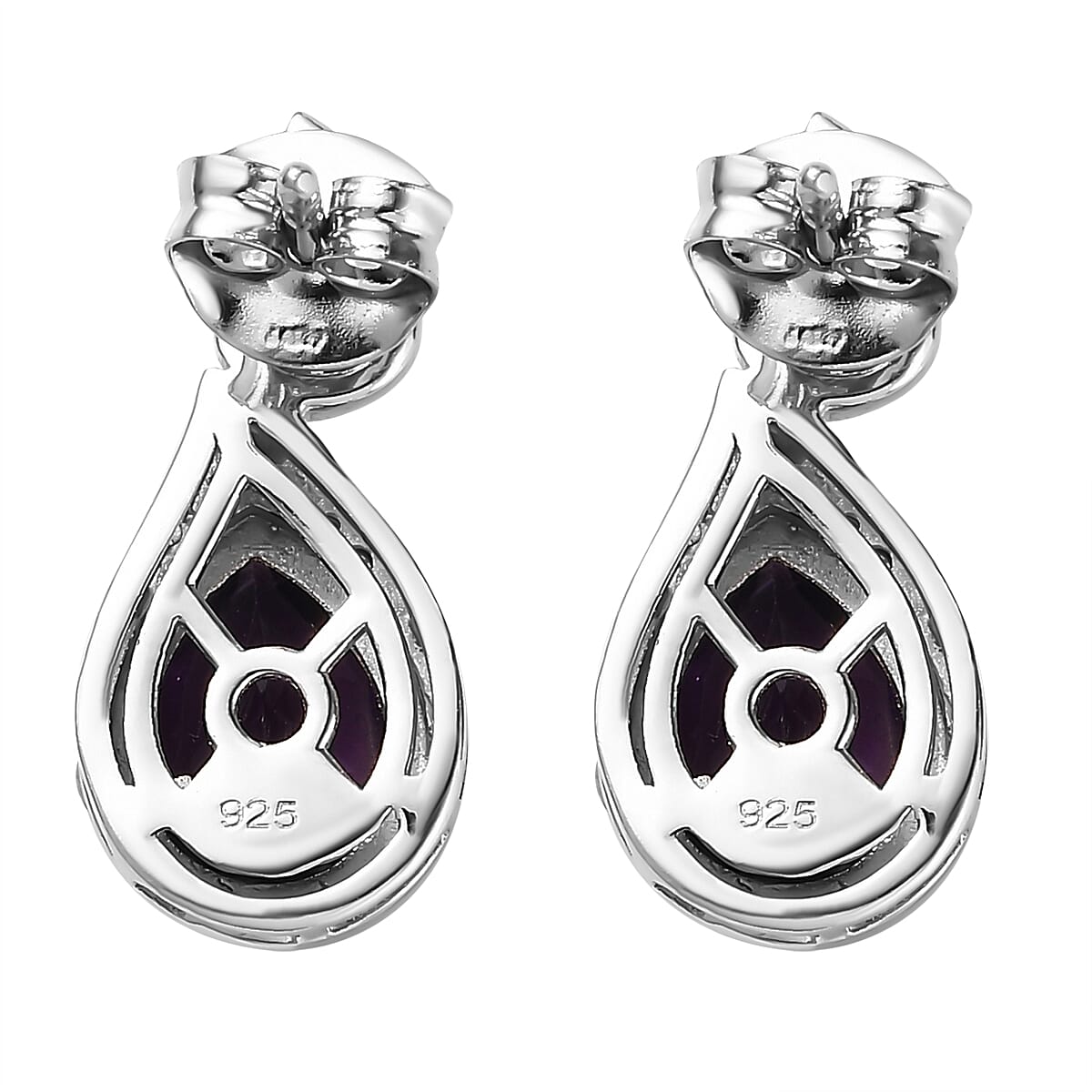 Moroccan Amethyst &amp; Natural Zircon Earrings in Platinum Overlay Sterling Silver 2.30 Ct. 7698528 5