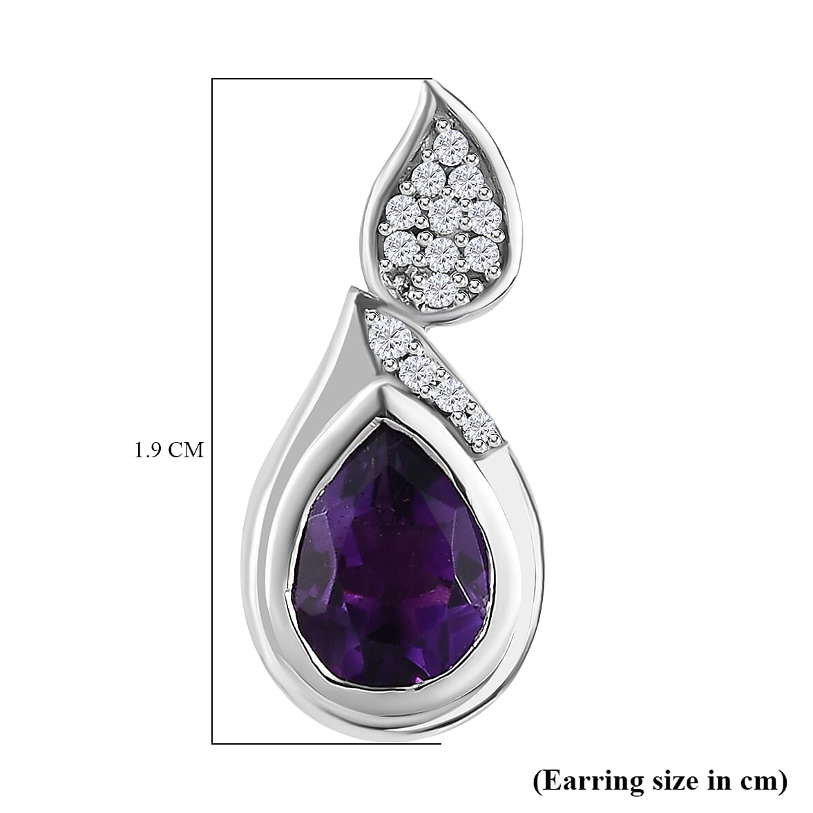 Moroccan Amethyst &amp; Natural Zircon Earrings in Platinum Overlay Sterling Silver 2.30 Ct. 7698528 6
