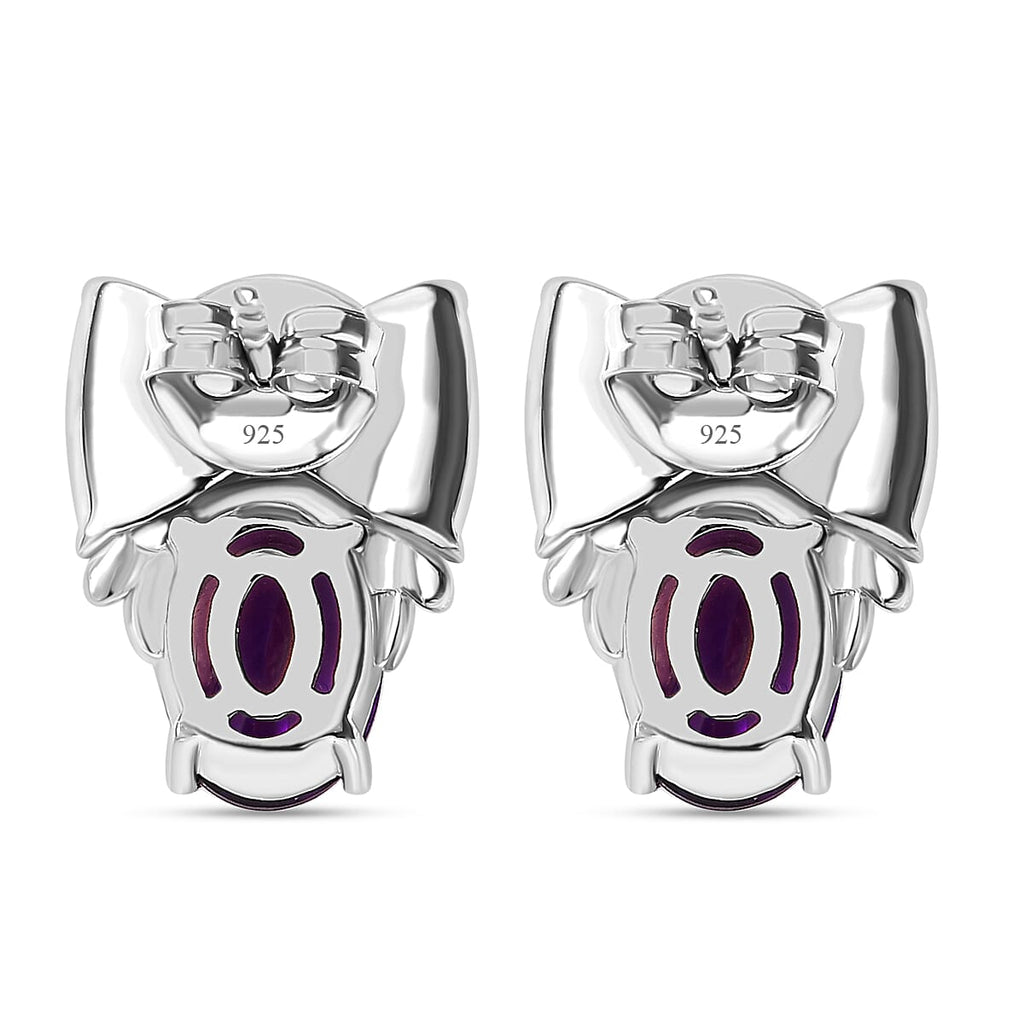 Moroccan Amethyst & Natural Zircon Earrings in Platinum Overlay Sterling Silver 2.44 Ct.