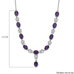 Moroccan Amethyst and Natural Zircon Necklace (Size - 20) in Platinum Overlay Sterling Silver 11.90 Ct,