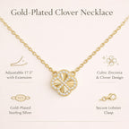 Cubic Zirconia Necklace (Size - 17.5 Inch with Ext) in Gold Plated Sterling Silver