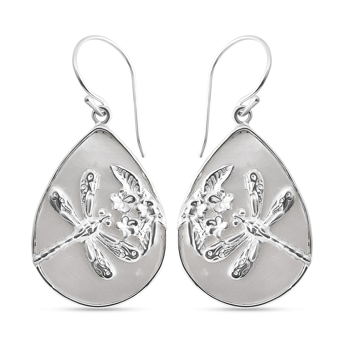 Mother Of Pearl Earring with Hook Sterling Silver, Silver Wt. 5.00 Gms. 8216701 0