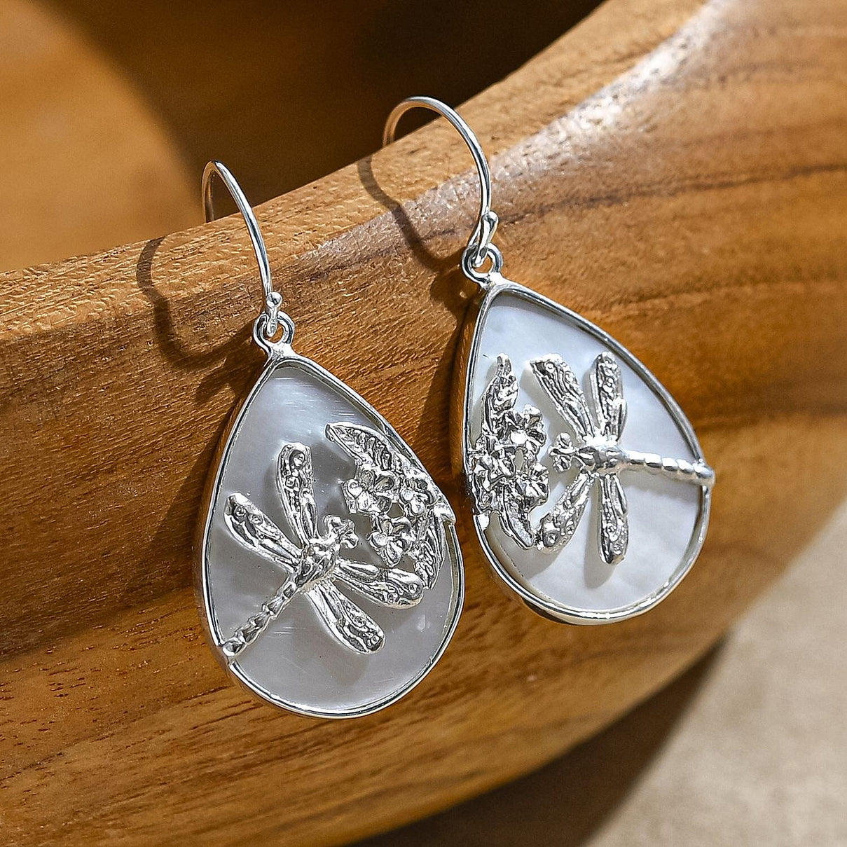 Mother Of Pearl Earring with Hook Sterling Silver, Silver Wt. 5.00 Gms. 8216701 1