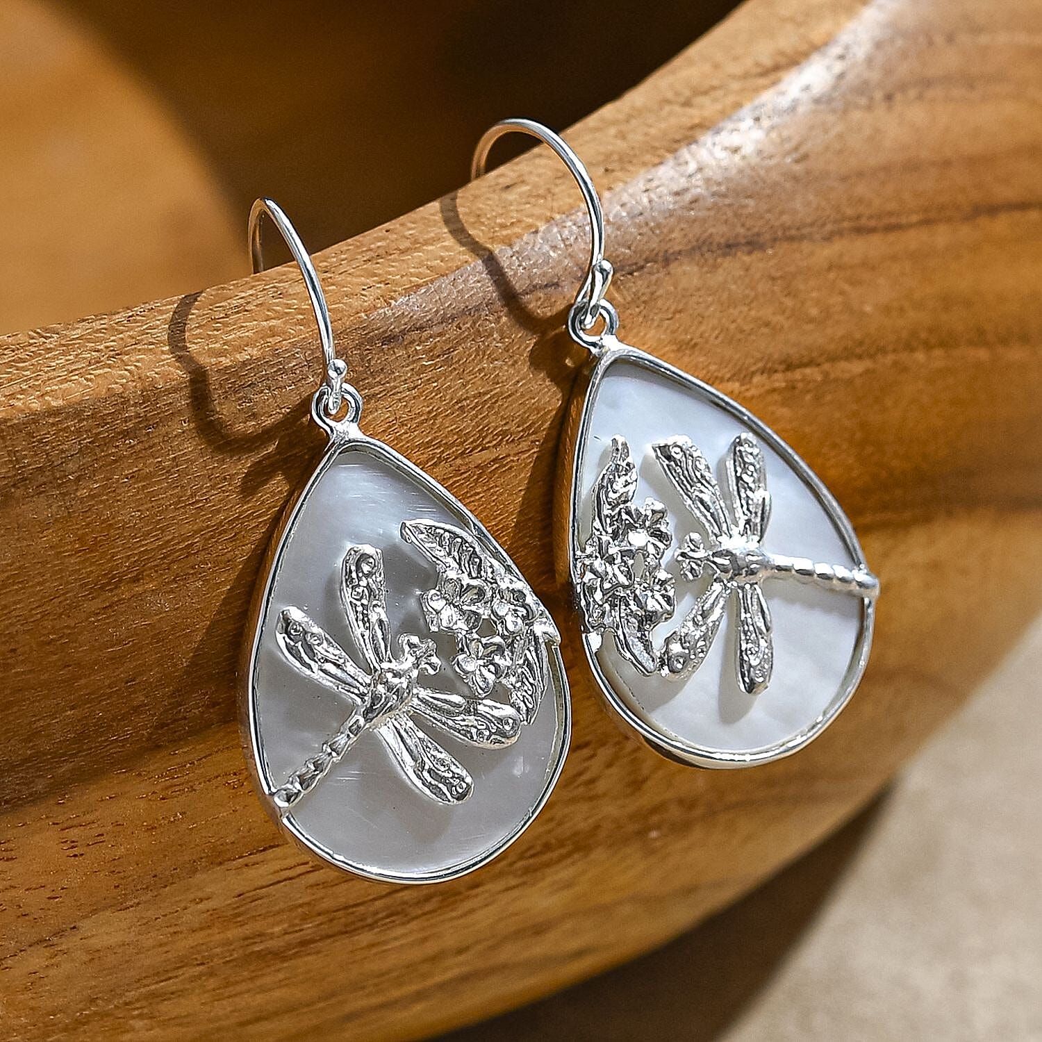 Mother Of Pearl Earring with Hook Sterling Silver, Silver Wt. 5.00 Gms. 8216701 1