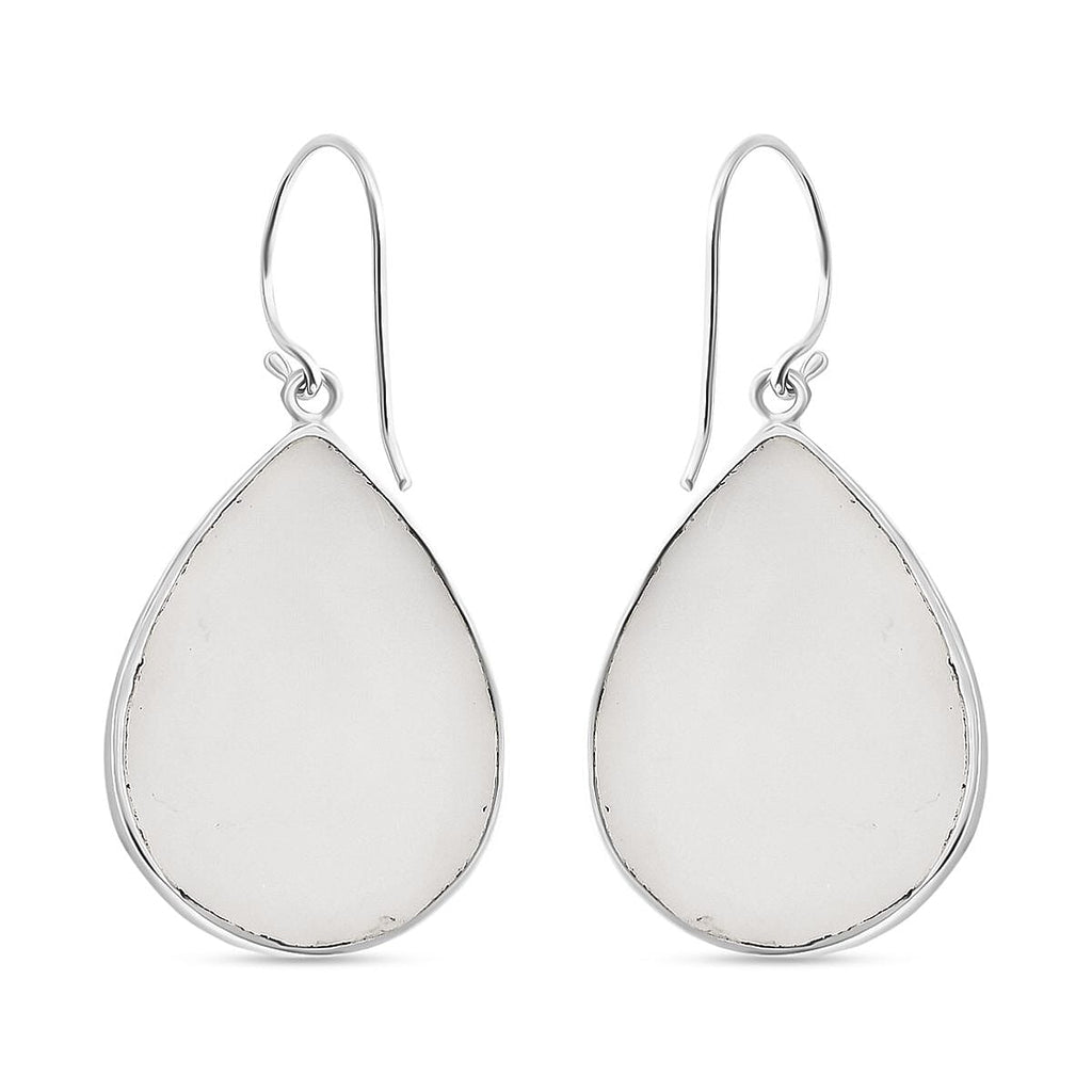 Mother Of Pearl Earring with Hook Sterling Silver, Silver Wt. 5.00 Gms.