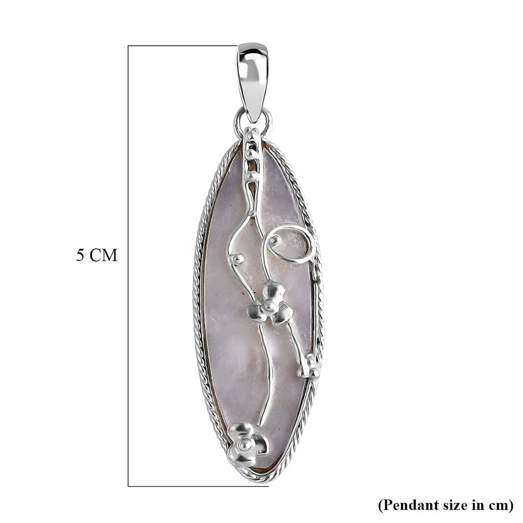 Mother Of Pearl Pendant Sterling Silver, Silver Wt. 4.00 Gms.