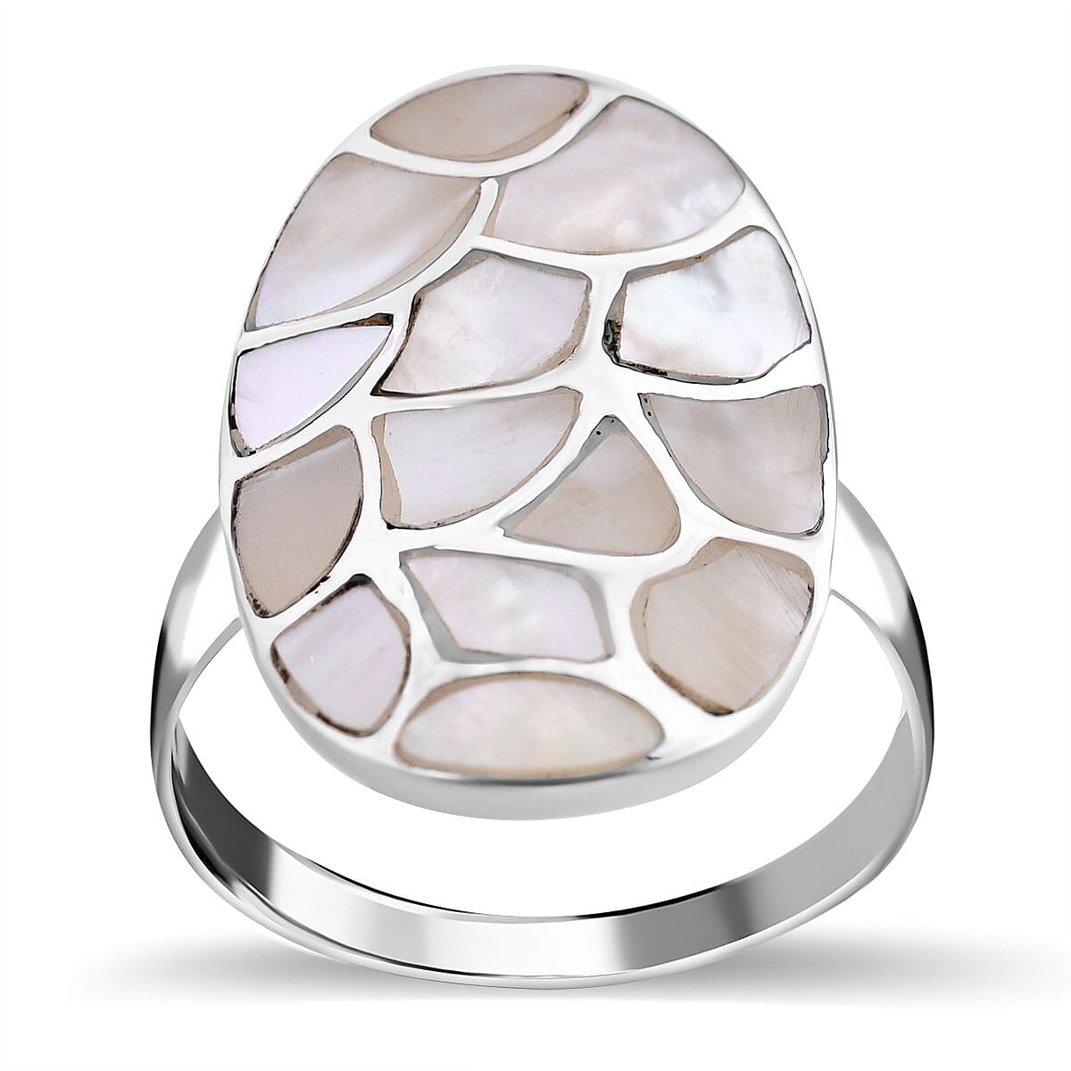 Mother Of Pearl  Ring  Sterling Silver 24.00 ct,  Silver Wt. 5.1 Gms  24.000  Ct. 7656712 0