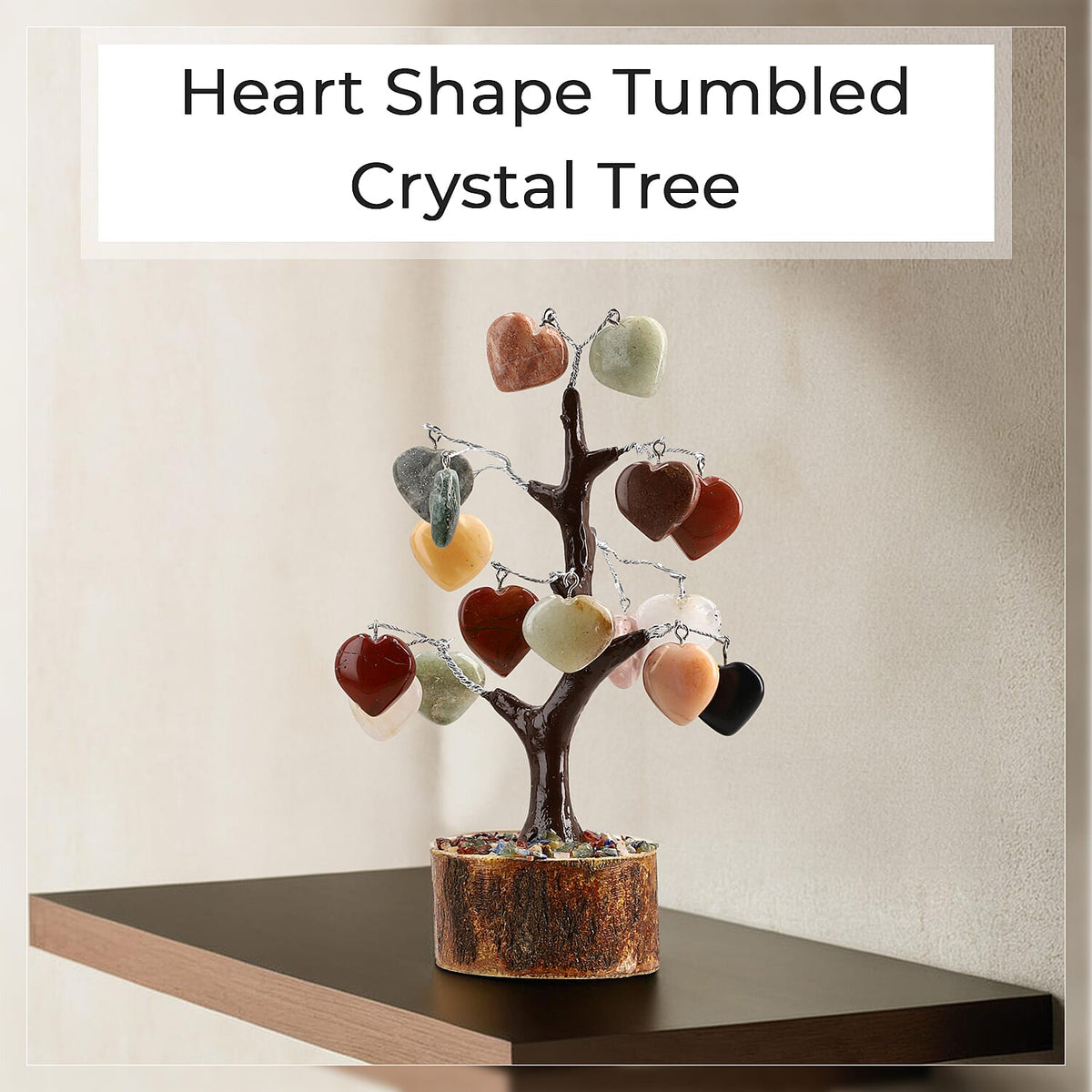 Mothers Day Gift Idea - Heart Shape Gemstone Tree of Life Ornament (Size 23 Cm) 7856024 2