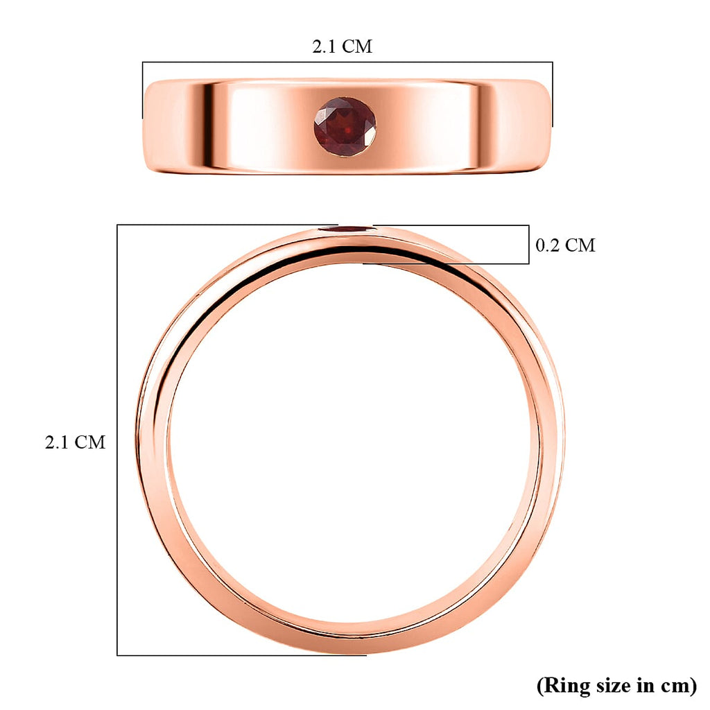 Mozambique Garnet Band Ring in Rose Gold Overlay Sterling Silver