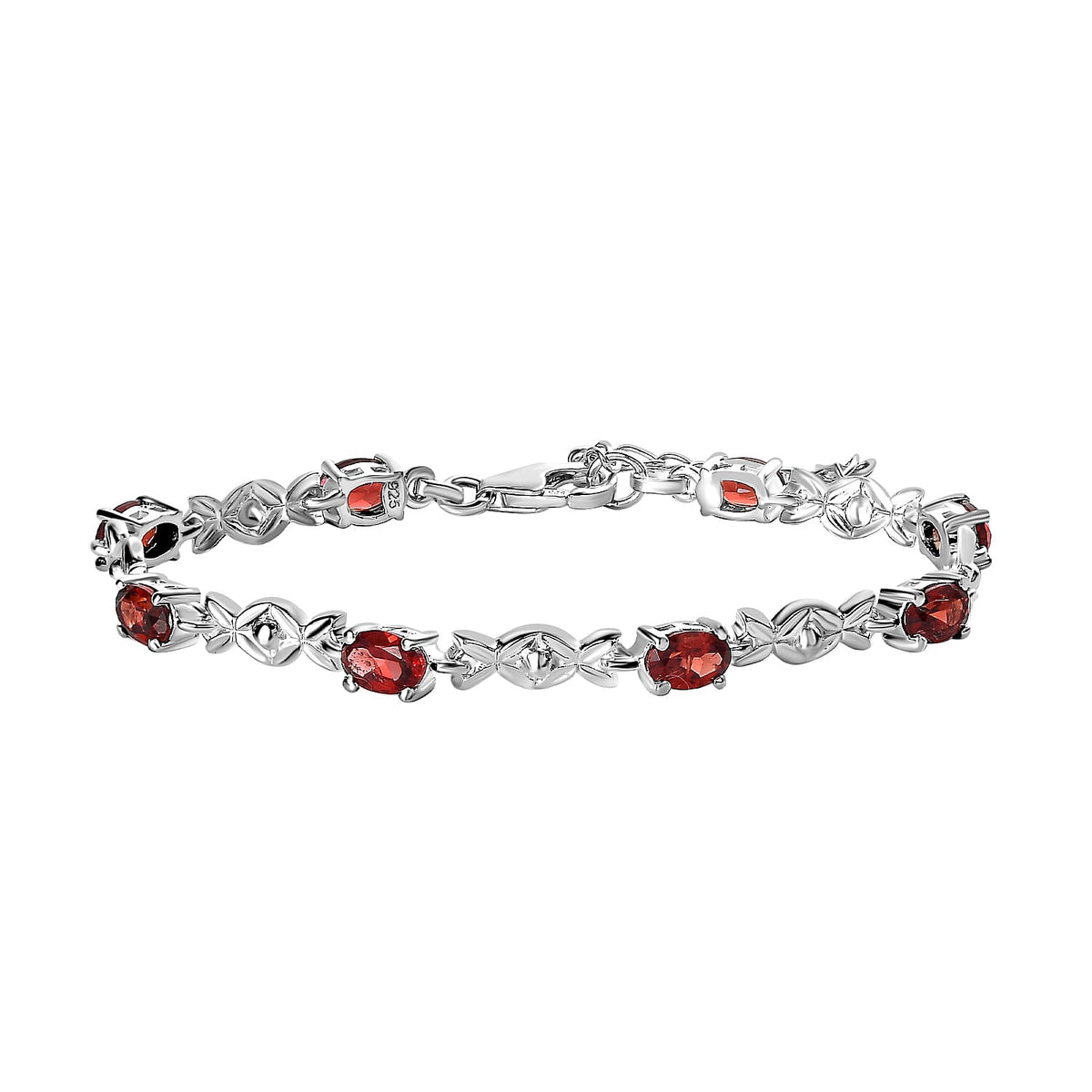 Mozambique Garnet Bracelet Size 6.5 With 2 inch Extender in Sterling Silver 4.56 Ct., Silver wt. 5.00 Gms 3830136 0