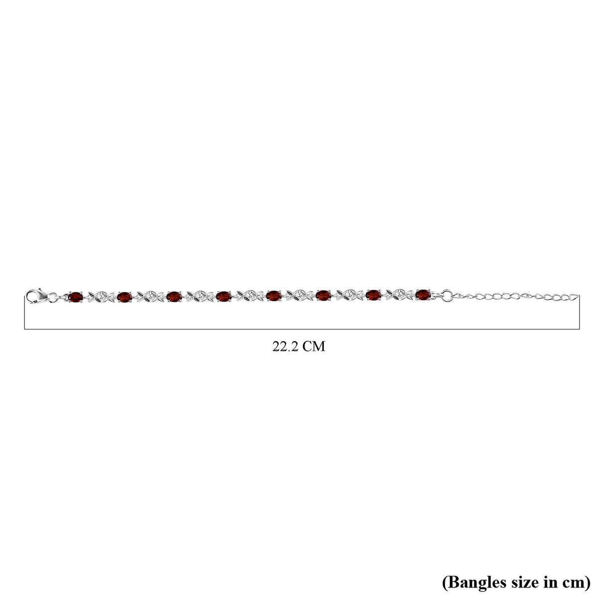 Mozambique Garnet Bracelet Size 6.5 With 2 inch Extender in Sterling Silver 4.56 Ct., Silver wt. 5.00 Gms 3830136 7