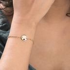 Mozambique Garnet Bracelet (Size 6 with Extender) in 14K Gold Overlay Sterling Silver
