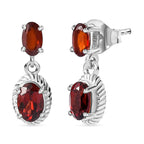 Mozambique Garnet  Dangle Earrings in Sterling Silver 1.84 Ct.