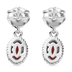 Mozambique Garnet  Dangle Earrings in Sterling Silver 1.84 Ct.