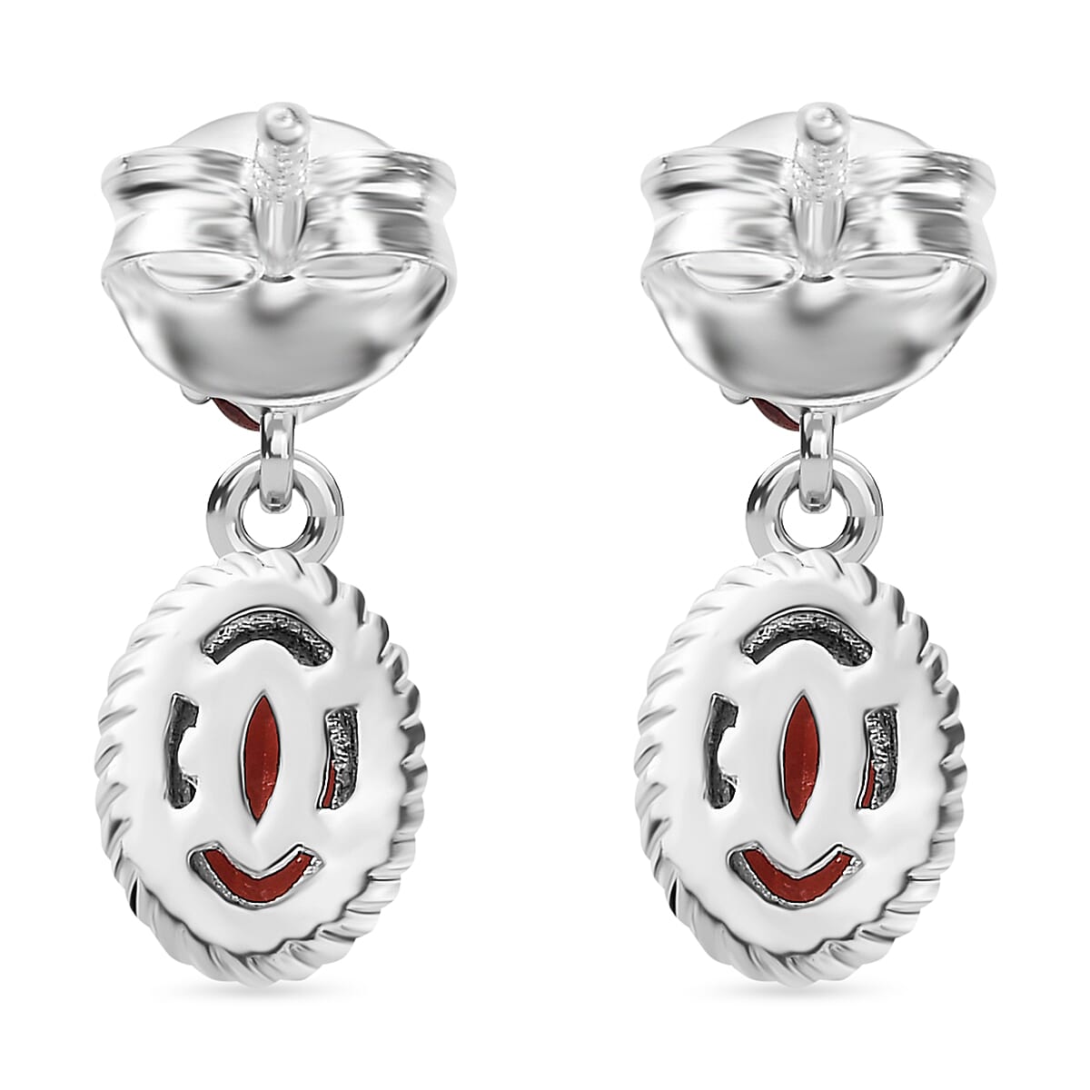 Mozambique Garnet  Dangle Earrings in Sterling Silver 1.84 Ct. 7812457 5
