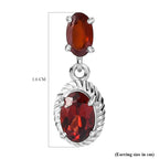 Mozambique Garnet  Dangle Earrings in Sterling Silver 1.84 Ct.