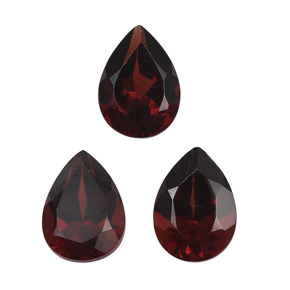 Set of 3 Mozambique Garnet Loose Gemstones in Pear Shape (7x5mm) 7787427 0