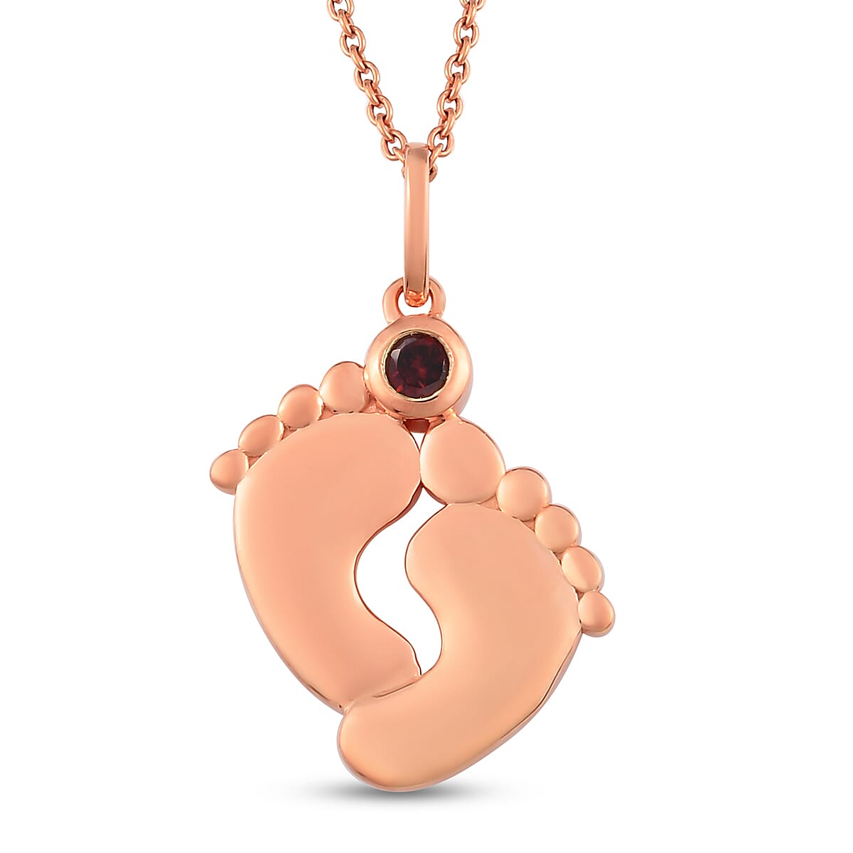 Mozambique Garnet Pendant With Chain in Rose Gold Plated Sterling Silver 3629333 0