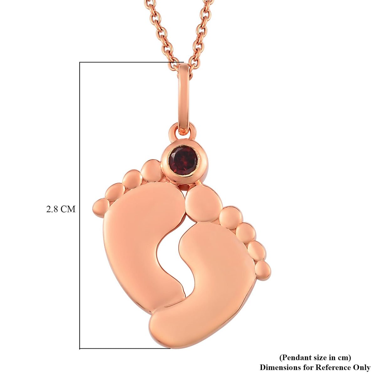 Mozambique Garnet Pendant With Chain in Rose Gold Plated Sterling Silver 3629333 4