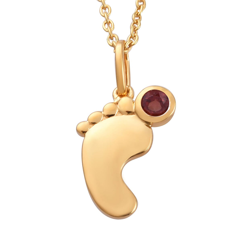 Mozambique Garnet Pendant with Chain ( Size 20 With 4 Inch Extender) in 14K Gold Overlay Sterling Silver