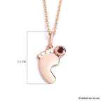 Mozambique Garnet Pendant with Chain (Size 22 With 2 Inch Extender) in Rose Gold Overlay Sterling Silver