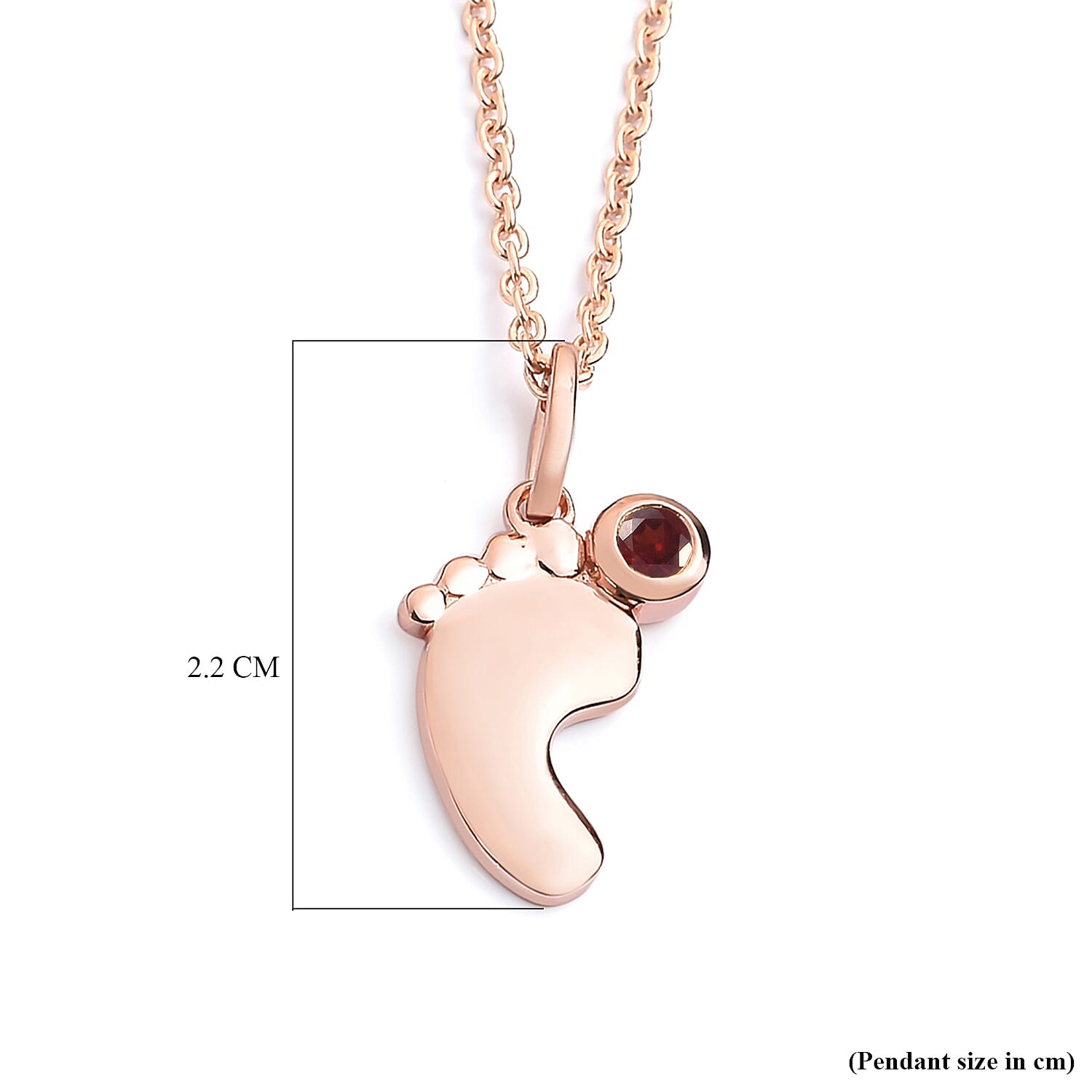 Mozambique Garnet Pendant with Chain (Size 22 With 2 Inch Extender) in Rose Gold Overlay Sterling Silver 3628987 4