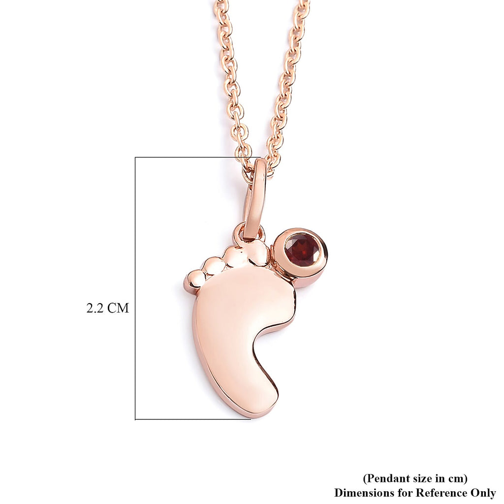 Mozambique Garnet Pendant with Chain (Size 22 With 2 Inch Extender) in Rose Gold Overlay Sterling Silver