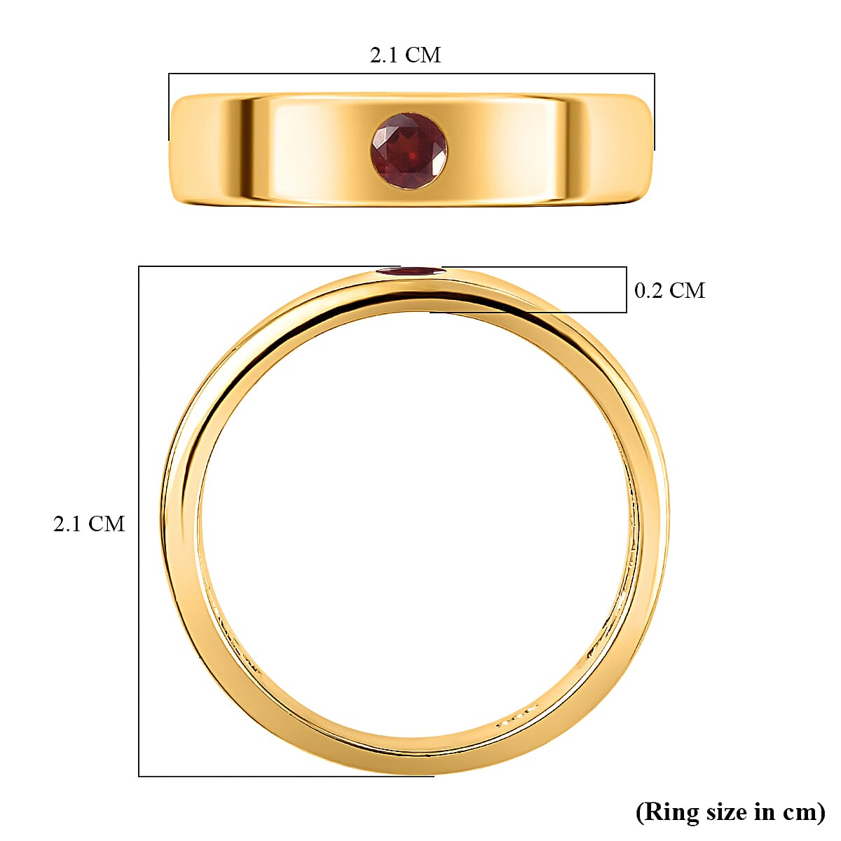 Mozambique Garnet Solitaire Wedding Band Ring in Gold Plated Sterling Silver 3634272 3