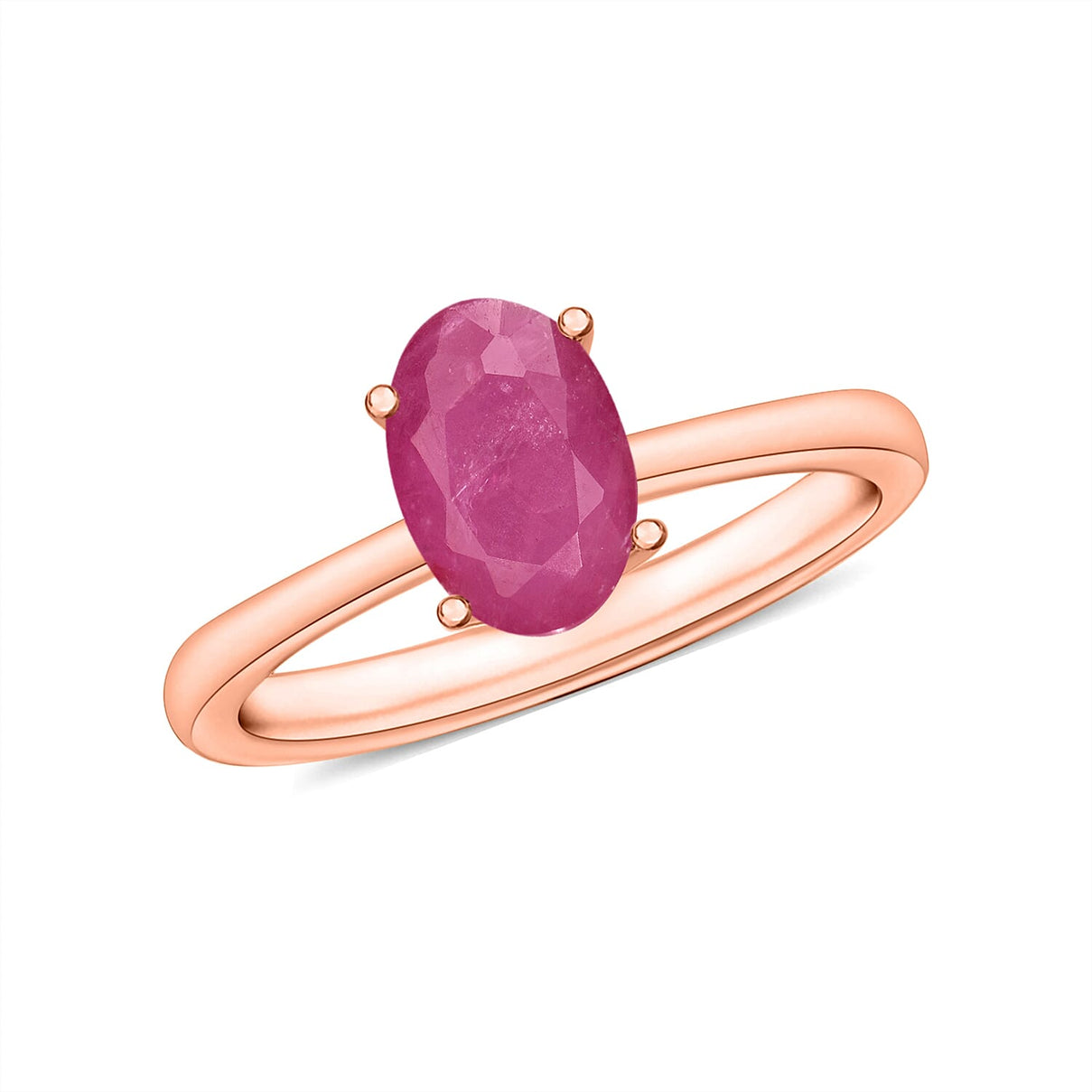 Mozambique Ruby Solitaire Ring in Vermeil Rose Gold Plated Sterling Silver 8001829 0