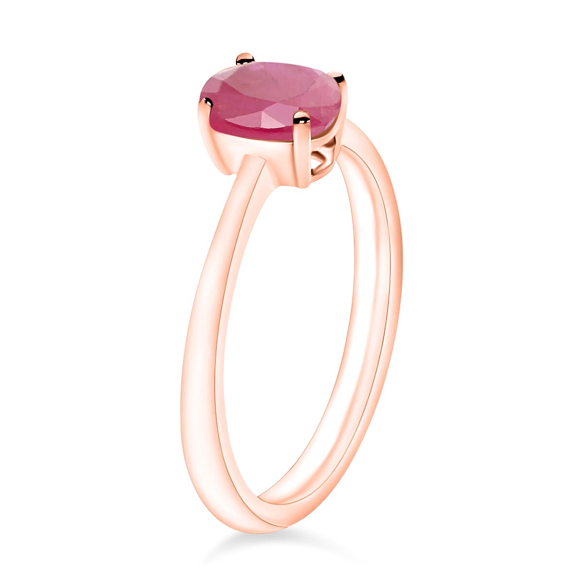 Mozambique Ruby Solitaire Ring in Vermeil Rose Gold Plated Sterling Silver 8001829 2