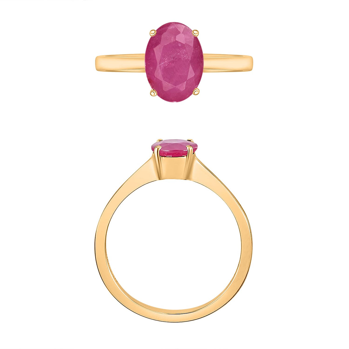 Mozambique Ruby Solitaire Ring in Vermeil Yellow Gold Sterling Silver 1.60 Ct 8001975 3