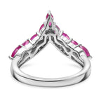 Gemfields Montepuez Ruby ,  White Zircon  Ring in rhodium Sterling Silver 1.120  Ct.
