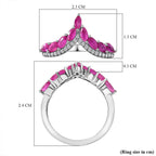 Gemfields Montepuez Ruby ,  White Zircon  Ring in rhodium Sterling Silver 1.120  Ct.
